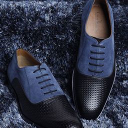 LOUIS STITCH Men Textured Suede Handmade Leather Formal Oxfords-image-77