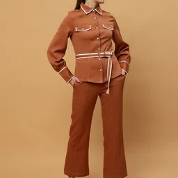 Beatnik Cuffed Sleeves Shirt With Trouser-image-23