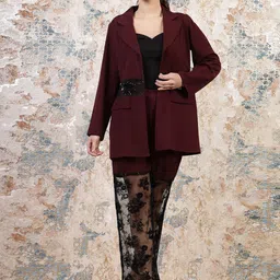 Athena Self Design Blazer & Trousers-32