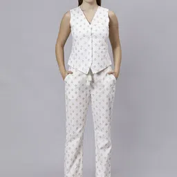 MINGLAY Printed Pure Cotton Waistcoat & Trousers Co-Ords-picture-10