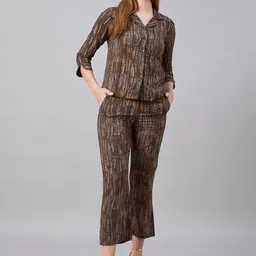 CHROME & CORAL Floral Printed Shirt & Trousers-48