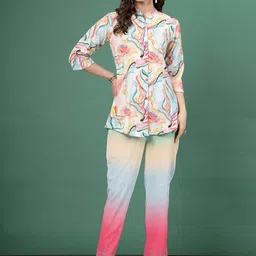 Clora Creation Abstract Printed Shirt With Trousers-picture-1