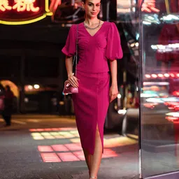 DressBerry Solid Knitted Smart Casual Co-Ords-image-96