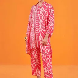 KARAJ JAIPUR Printed Shirt Collar Tunic & Trouser-image-66