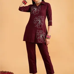 DIVYANK Embroidered Top With Trouser-picture-45