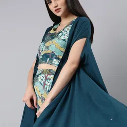 SHOWOFF Printed Top & Palazzo With Jacket-picture-13