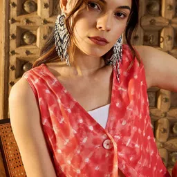 MABISH by Sonal Jain Ethnic Motifs Printed One Button Front Open Top With Trousers image 2