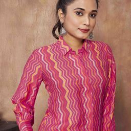 Chandbaali Chevron Printed Tunic with Palazzos image 2