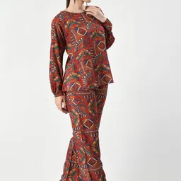 BAESD Printed Puff Sleeves Top With Trouser image 4