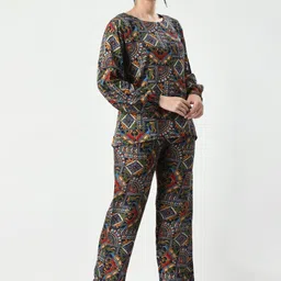 BAESD Printed Puff Sleeves Top With Trouser image 2