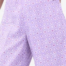 Vishudh Lavender Printed Crop Top & Palazzos Co-Ords image 4