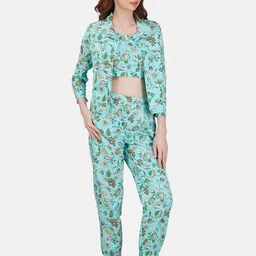GULAB CHAND TRENDS Printed Pure Cotton Co-Ord Set With Jacket image 2