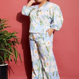 SASSAFRAS Curve Floral Printed Top With Trouser image 2