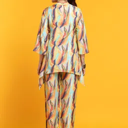 OCTICS Abstract Printed High Neck Top With Trousers image 4