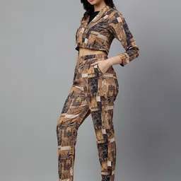 TRYMISFIT Abstract Printed Top With Trouser Co-Ords image 5