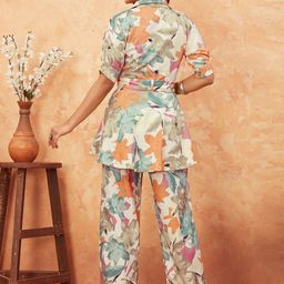 Kesudi Printed Notched Lapel Collar Top With Trouser image 4