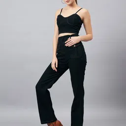 Chemistry Shoulder Straps Denim Top With Flared Trouser Co-Ords-picture-47