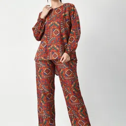 BAESD Printed Puff Sleeves Top With Trouser image 5