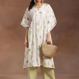Libas Printed V-Neck Kaftan Tunic With Palazzos Co-Ords image 3