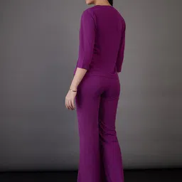 SASSAFRAS worklyf Asymmetric Wrap Top With Bell Bottom Trousers image 2