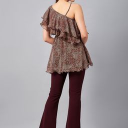 Antheaa Printed One Shoulder Tunic With Trousers image 4
