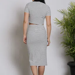 Sera Basics Striped Polo Collar Short Sleeves Top & Skirt image 5