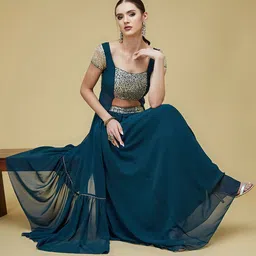 Life With Pockets Embellished Square Neck Short Sleeves Party Top With Skirt-56
