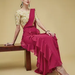 Life With Pockets Embroidered Boat Neck Top With Frilled Skirt-38