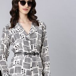 SHOWOFF Printed Shirt With Trouser With Belt-picture-31