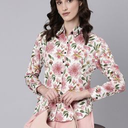 SHOWOFF Floral Printed Shirt Collar Shirt & Palazzo-image-17