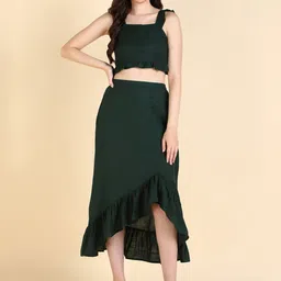 Mast & Harbour Shoulder Straps Ruffles Top & Skirt-picture-28