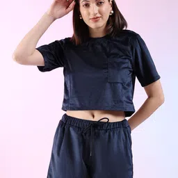 Freehand by The Indian Garage Co Round Neck Crop Top With Shorts-picture-34