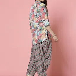 Clora Creation Printed Tunic With Dhoti Pants Co-Ords image 3