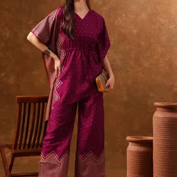 Anouk Printed Kaftan Top With Trousers image 3