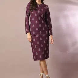 Myshka  Printed Round Neck Top With Skirt Co-Ords-picture-9