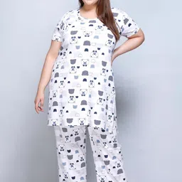 IN Love Plus Size Graphic Printed Pure Cotton Top & Palazzo-image-23