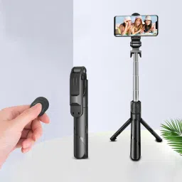 INDRAMANSHA Retractable Phone Tripod with Wireless Remote Control & Light Bluetooth Selfie Stick image 5