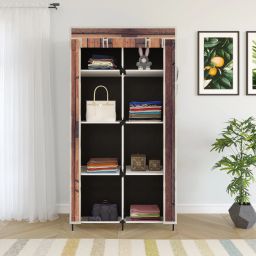 Printed Almirah Foldable closet for Clothes 8 Shelves , 1 Side Pocket (2002-2) PP Collapsible Wardrobe-image-30