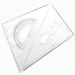 SET SQUARE 10 X 12 INCH Ruler Transparent Scale WITH TRANSPARENT Ruler-28