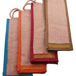 Marvell Jute 2 L Bottle Bags (Multicolored)- Pack of 4-46