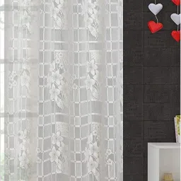 153 cm (5 ft) Net Semi Transparent Window Curtain Single Curtain-image-9