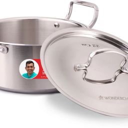 Stella Tri-Ply 22 cm Stainless Steel Casserole With Lid/ Cook and Serve Casserole-image-45