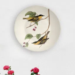 quirk india Multicolour Ceramic Indain Birds Of Brotherhood Decorative Wall Plate-picture-34