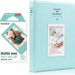 FUJIFILM Mini 10X1 sky blue Instant Film With 128-sheet Ice Blue Album for mini Film Roll-image-46