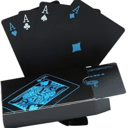 Black Plastic Deck Poker Playing Cards for Adults Waterproof-20