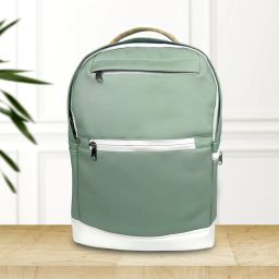 Medium Unisex PU Leather Finish Light Green Laptop Backpack for Men and Women Backpack-image-82