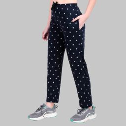 Women Polka Print Blue Track Pants-image-49