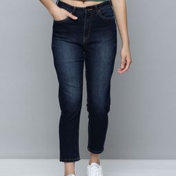 Flying Machine Women Blue Slim Fit High-Rise Light Fade Stretchable Cropped Jeans-image-97