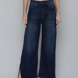 Flying Machine Women Blue Wide Leg High-Rise Light Fade Stretchable Jeans-29