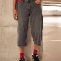 Kook N Keech Men Urban Vibe Skater Long Fit Light Faded Three-Fourth Denim Shorts-image-17